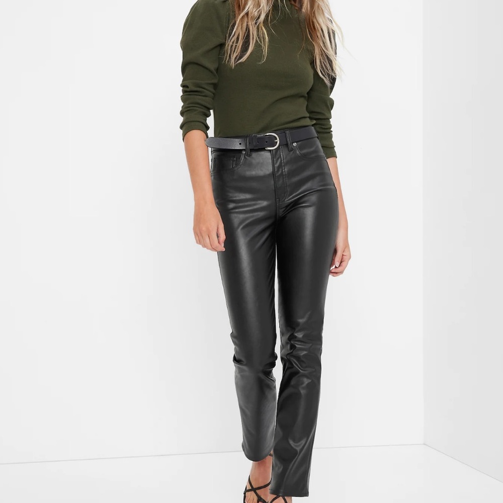 Gap High Rise Faux-Leather Vintage Slim Jeans